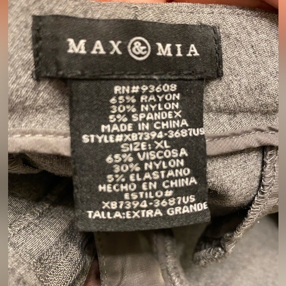 Max & Mia Women Capri Dress Stretch Pants Grey XL - Picture 3 of 6